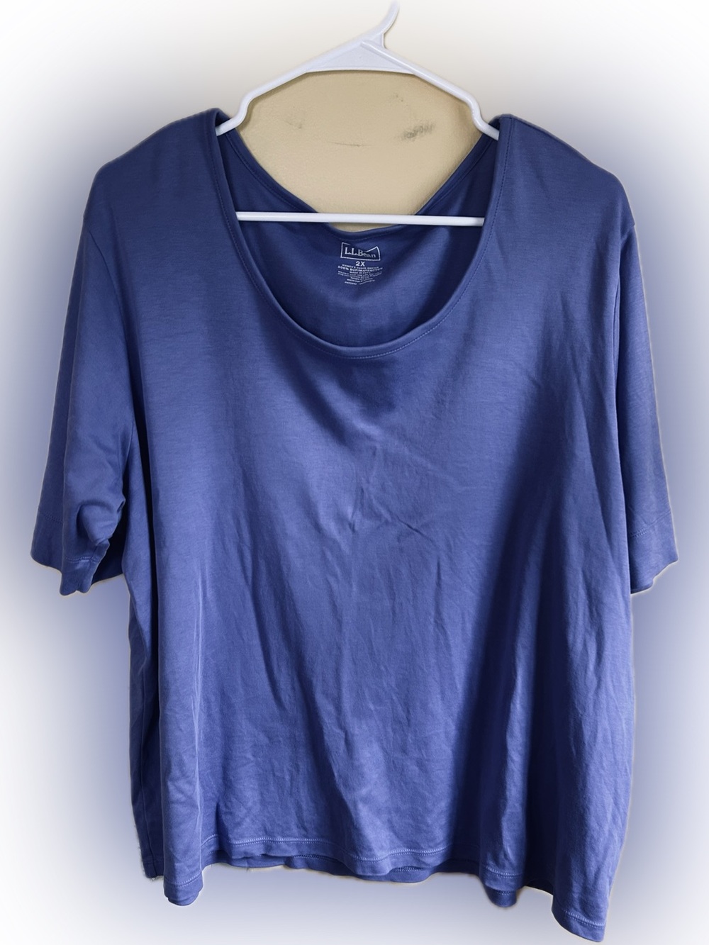 L.L. Bean Women’s Scoop Neck Short Sleeve Top — periwinkle blue size 2X